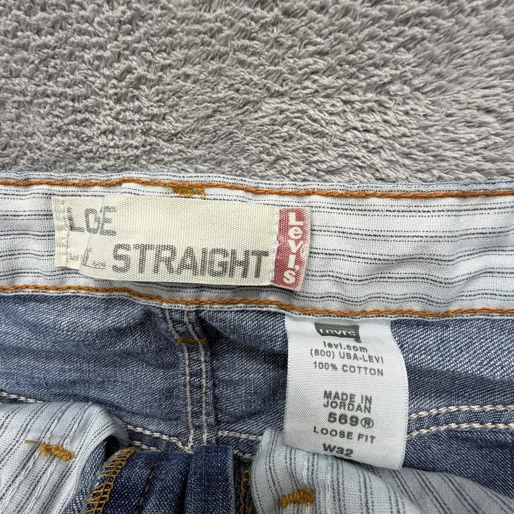 Levis Shorts Mens Measured 33x11 Blue Denim 569 Loose Straight Relaxed‎ Casual